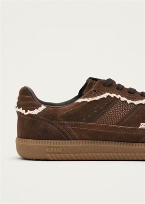 PRE-ORDER / Crochet chocolate leather sneakers Crochet Chocolate ALOHAS